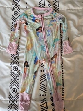 4 For $20 Little Sleepies Pastel Mermaid Print Footie Pajamas with Pink Trim